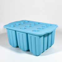 Moule à Glaçons Écologique en Silicone 12 Cavités pour Sucettes Glacées, Démoulage Facile, Forme de Couvercle Cubique pour Bac à Glaçons, Outils de Préparation Alimentaire