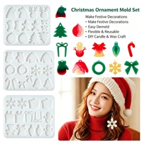 2026 Kit de moules en silicone écologiques pour bijoux de Noël, pour la création de pendentifs en résine DIY (Flocon de neige, Gant, Pull, Chapeau, Boucles d'oreilles, Collier), ODM