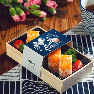 Contenedor Sushi Box Take Away Madera japonesa Panadería Almuerzo Pastelería Embalaje Madera Precio bajo Respetuoso con el medio ambiente Restaurante Comida Pastel Caja - Product Image 4
