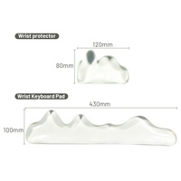 Ensemble de repose-poignets pour souris de jeu transparente Anime avec film en gel silicone TPU, grande taille, en stock
