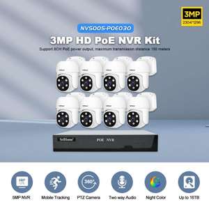 <span class=keywords><strong>SriHome</strong></span> 150m 3MP HD 8-CH POE Cámara para exteriores Kit de grabadora de video en red hasta 16 canales Monitor impermeable para el hogar - Product Image 5