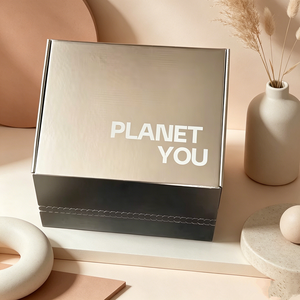 Premium <b>Silver</b> Custom Logo Cosmetic Gift <b>Box</b> - Luxury Flip-Top Cardboard Packaging for Beauty Brands - Product Image 2