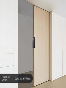 Kalınlaşmış kabine için Modern tasarım gizli kolu yerleşik cep alman kayan ambar kapısı alüminyum alaşımlı mobilya topuzu - Product Image 4
