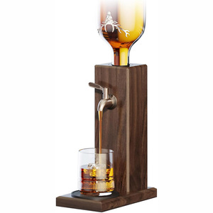 Distributeur de whisky en bois pour comptoir, distributeur d'alcool anti-fuite pour <span class=keywords><strong>bourbon</strong></span> et scotch, idéal pour bar à domicile, cadeaux - Product Image 1