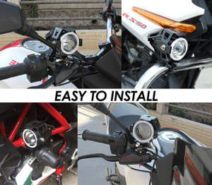YHMOTO Universal 12v <b>LED</b> <b>Mini</b> Spot Fog <b>Light</b> Angel Eyes U7 Headlight for Moto - Product Image 3