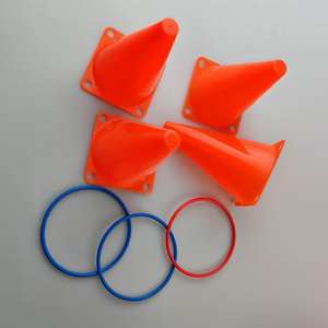 4 Barricadas Grandes con 3 Anillos Grandes para Niños, Juego Interactivo al Aire Libre para Padres e Hijos, Juguetes Deportivos Interactivos para Educación Temprana - Product Image 2