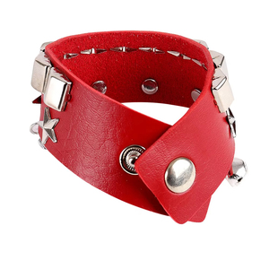 Exquisita Pulsera de Aleación con Remaches de Estrella y Calavera para Mujer, Pulsera de Cuero PU Multicolor, Joyería Hiphop Moderna, Regalos - Product Image 3