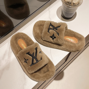 Pantofole Aperte in Pelliccia Sintetica alla Moda per Donne, Scarpe da Interno di Lusso Ricamate, Calde per l'Inverno, Antiscivolo con Suola Spessa, Comode Pantofole da <span class=keywords><strong>Casa</strong></span> - Product Image 5