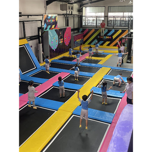 QiaoQiao équipement de terrain de jeu intérieur personnalisé vente chaude fournisseur de qualité de <span class=keywords><strong>parc</strong></span> de trampoline de couleur jaune <span class=keywords><strong>vert</strong></span> bleu - Product Image 5
