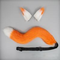 Meilleur fait fausse fourrure renard oreilles et queue ensemble Anime Cosplay Costume pour Halloween fête de noël femmes hommes