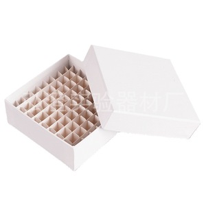 Hongbolai Paper Freezer Box 81 Compartment Cryogenic Tube Storage Hard Cardboard Double Sided White For Laboratory Use - Product Image 4