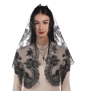 Nouvelle conception de voile catholique brodé, dentelle d'église, <span class=keywords><strong>mantille</strong></span> espagnole en dentelle - Product Image 3