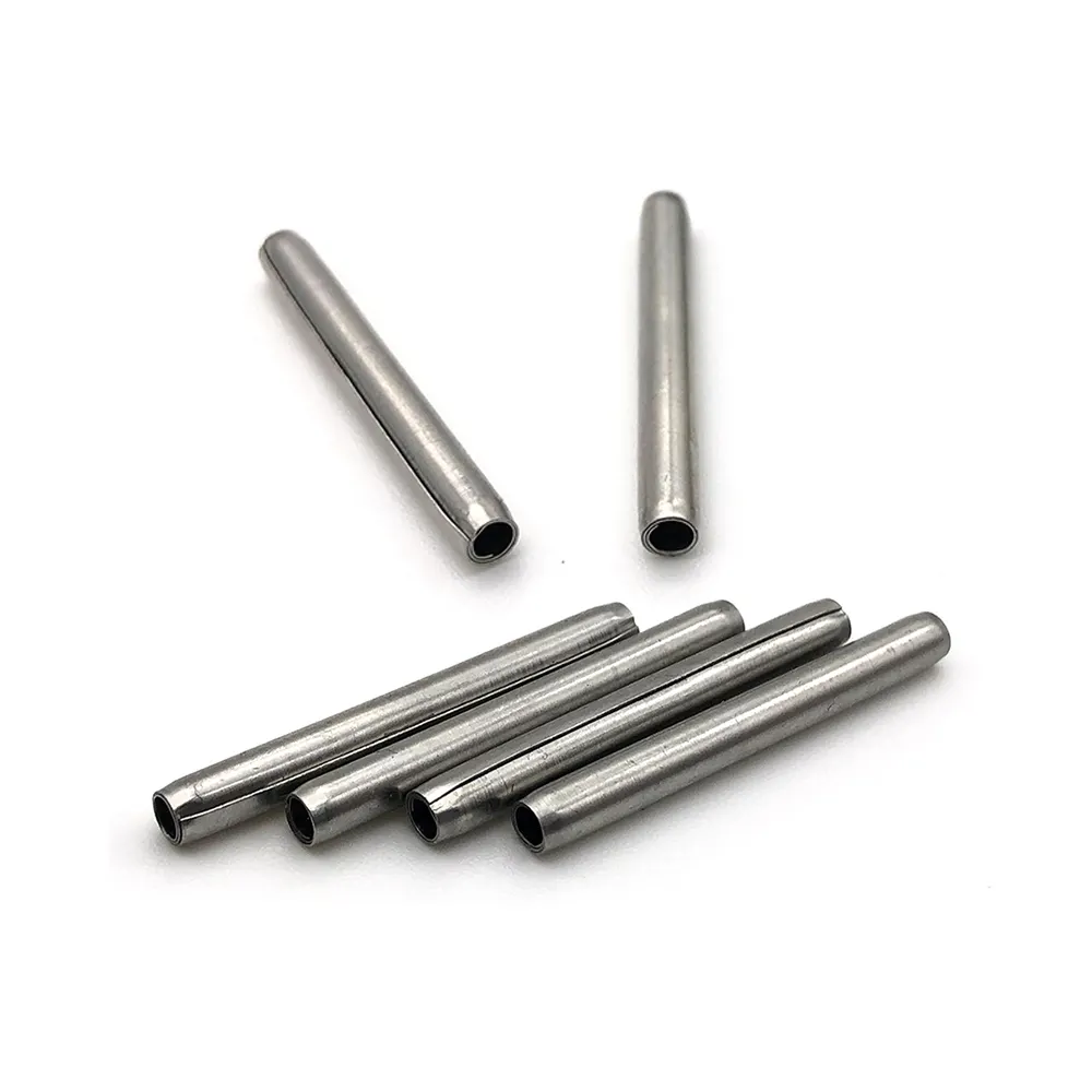 Manufacturing vendor spring loaded slotted pins DIN 7343 steel roll pins tension coiled pin