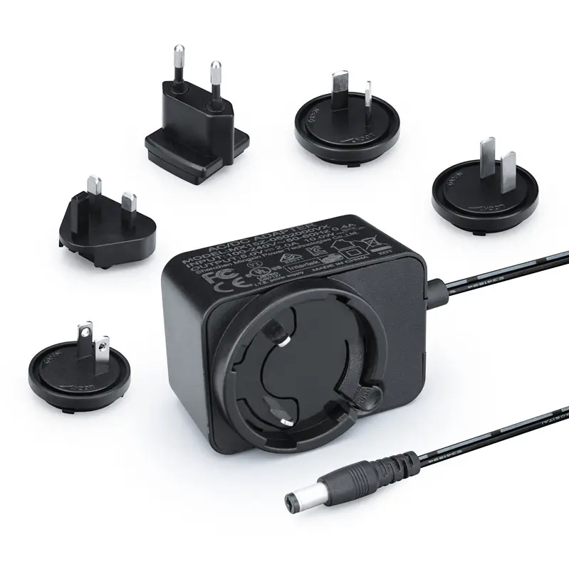 AC to DC Interchangeable Plugs 5V 1A 2A 2.4A 3A 10W 10V 1A Universal Power Adapter Micro USB Wall Charger