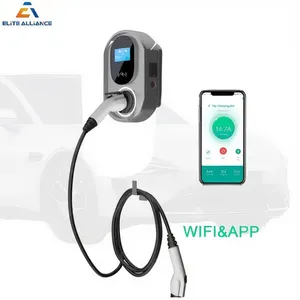 Wallbox elektrikli araç şarjı seviye 2 elektrikli araba Ev şarj güneş ev şarj kazık istasyonu 22kW elektrikli araba için