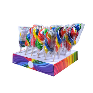 Meilleur prix d'usine, bonbons colorés, collations, bonbons durs de Noël, 24 pièces, 80 g, bonbons en <span class=keywords><strong>spirale</strong></span> arc-en-ciel, sucettes arc-en-ciel - Product Image 6