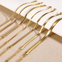 Vente en gros Bracelet chaîne serpent en acier inoxydable plaqué or 18 carats Bijoux tendance en acier inoxydable pour femmes