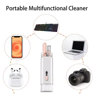 Kit de limpeza para airpods, conjunto de limpeza multifuncional com teclado, fone de ouvido, eletrônico, escova limpadora, 7 em 1, para computador, telefone