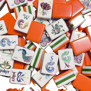 Ensemble de Mahjong américain professionnel prêt pour les tournois avec 160 tuiles, tapis de Mahjong et organisateur - Product Image 1