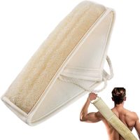 Esfoliante Natural de Lufa para Costas com Alças de Algodão, Esfoliante Dupla Face para Banho