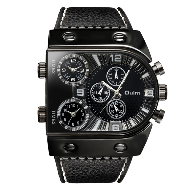 Oulm Watch 9315 Men Quartz Wrist Watch Leather Strap Cool Watch for Men Hot Sales