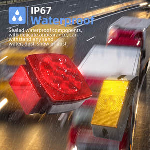 Kit de <span class=keywords><strong>feux</strong></span> de <span class=keywords><strong>remorque</strong></span> LED submersibles carrés 12V, rouge, feu stop, clignotant, DOT IP67 pour <span class=keywords><strong>bateau</strong></span>, camping-car, <span class=keywords><strong>remorque</strong></span> utilitaire - Product Image 3
