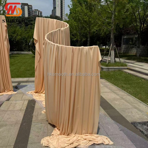 Cortina de Seda Ondulada para Bodas, Telón de Fondo Color Champán para Eventos y Ceremonias al Aire Libre - Product Image 4