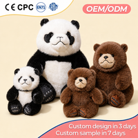 Peluche personnalisée réaliste en forme d'ours panda, avec fourrure moelleuse, pour souvenir de zoo et cadeau d'anniversaire