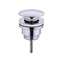Vanne de vidange escamotable moderne en laiton massif chromé pour lavabo de salle de bain