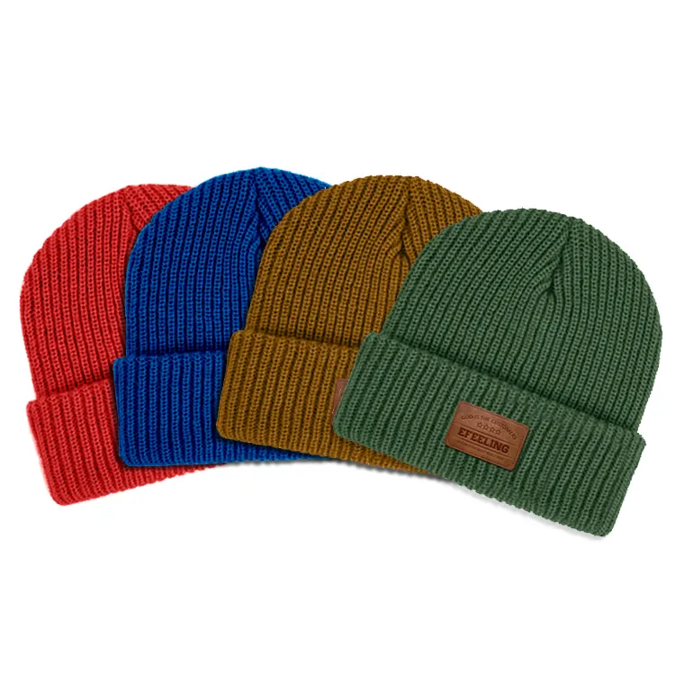 Factory Directly Sale Winter Custom Beanie Hats 100% Acrylic Knit Beanie