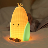 Lampe de nuit créative en silicone en forme de maïs, douce au toucher, LED à intensité variable, lampe de chevet rechargeable par USB, mignonne pour la décoration de chambre d'enfant