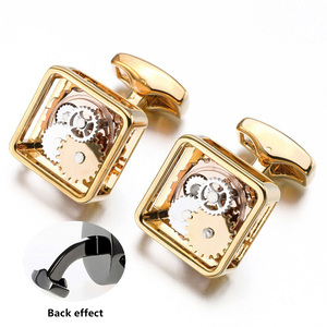 Thời trang Cuff liên kết nút Tie Clips Set Hộp Quà Tặng bán buôn tùy chỉnh thép không gỉ vuông steampunk Khuy măng sét sang trọng Khuy măng sét - Product Image 6