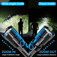 Lampe torche LED tactique de camping rechargeable par USB, lanterne télescopique à zoom EDC 2026 avec 3 modes d'éclairage