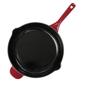 Sartén de Hierro Fundido Esmaltado, Sartén de Cocina Negra Mate de Alta Resistencia con Mango Largo Resistente al Calor, Compatible con Inducción - Product Image 1