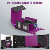 Boîtes de rangement pour cartes de jeu Yugioh et TCG en cuir PU JUZI, portables, avec couvercle rabattable, personnalisées, à chargement latéral, pour cartes Commander
