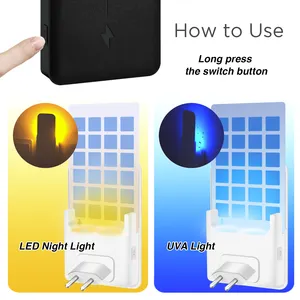 Dimmable UV Attracting Night Light Insect Catcher Indoor Plug In Bug Trap