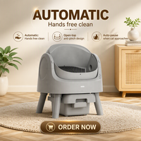 Litière automatique intelligente pour chat, modèle OEM d'usine, ouverte, sans application, sans Wi-Fi, avec capteur infrarouge, verrouillage enfant, 10L, contrôle des odeurs, CE FCC RoHS UKCA