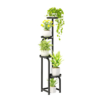 Jinsheng Étagère à plantes en métal à 4 niveaux en fer forgé Support en forme d'arbre pour l'extérieur Garden Party Flower Stand Plantes d'intérieur