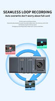 Cámara para Auto con Pantalla IPS de 3.0 Pulgadas, Grabación Full HD 1080P, Lente de Cámara Frontal y Trasera, DVR de 3 Canales