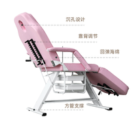 Fauteuil de massage et de beauté luxueux en PU noir et blanc, réglable, pliable, pour tatouage, coiffure, thérapie faciale et extensions de cils, économique