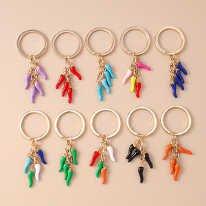 Porte-clés en forme de piment vert et rouge, cornicello italien, pendentif, porte-clés, porte-clés pour sac à main, décorations, breloques - Product Image 6