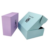 Boîte d'expédition écologique en carton ondulé rigide rose clair de luxe pour l'emballage de fourrures et de chaussettes, logo personnalisé, matériaux recyclés