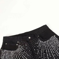 Jeans en denim vintage à strass, style streetwear, coupe ample, haute qualité, personnalisés, confortables, jambe droite, vente chaude