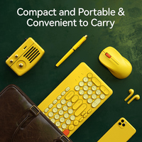 Hot Selling USB Ergonomics Concave Round Keycap Computer Accessories Wireless Keyboard and Mouse Combo for Desktop Laptop