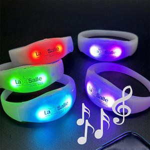音楽活性化LEDブレスレットハロウィーングローデコレーションパーティー用品卒業とラマダンライトアップリストバンド - Product Image 4