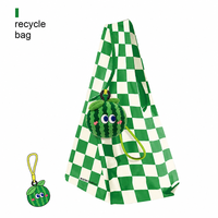 Sac de courses pliable personnalisé avec peluches réutilisables, sac écologique, porte-clés en peluche fruits pastèque, jouets