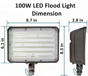 Lumière led à articulation blanc ETL DLC SAA CE 5 ans de garantie rvb projecteur 100w avec télécommande 40W 50W 60W 80W 100W projecteur 1000w