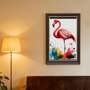 Quadro 12x18 pollici con motivo artistico 'Mountain Cabin <span class=keywords><strong>Smoke</strong></span>' su cornice dorata effetto legno per l'inverno - Product Image 4