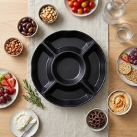 Plat de service en mélamine incassable à 6 compartiments, imprimé sur mesure, pour sauces et apéritifs, idéal pour les fêtes - Vente en gros