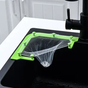Portable Sinks Food Catcher Triangular Strainer Filter Ort Drain Net Disposable Kitchen Sink Bag With Rack